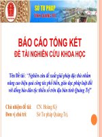 Nghiên cứu đề xuất giải pháp đặc thù nhằm nâng cao hiệu quả công tác phổ biến, giáo dục pháp luật đối với đồng bào dân tộc thiểu số trên địa bàn tỉnh Quảng Trị
