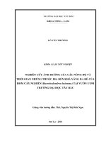 Nghiên cứu ảnh hưởng của các nồng độ và thời gian nhúng thuốc IBA đến khả năng ra rễ của hom cây nghiến tại vườn ươm trường đại học tây bắc