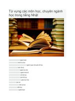 Từ vựng các môn học, chuyên ngành học trong tiếng Nhật