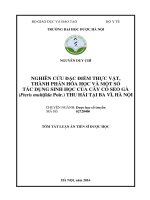 Nghiên cứu đặc điểm thực vật, thành phần hóa học và một số tác dụng sinh học của cây cò seo gà thu hái tại ba vì, hà nội (TT)