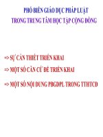 Bài giảng phổ biến giáo dục pháp luật trong trung tâm học tập cộng đồng 