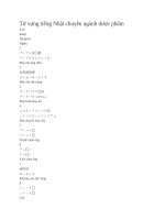 Từ vựng tiếng nhật chuyên ngành dược phẩm 