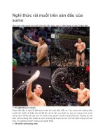 Giới thiệu nghi thức rải muối trên sàn đấu của sumo 