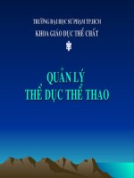 Quan ly the duc the thao dai hoc  su pham the duc the thao