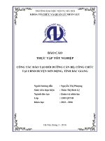 Công tác đào tạo, bồi dưỡng cán bộ, công chức tại UBND huyện sơn động