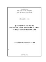 Quản lý công tác xã hội đối với trẻ em có hoàn cảnh đặc biệt từ thực tiễn tỉnh quảng ninh