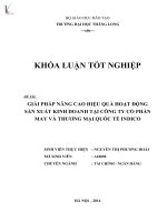 Giải pháp nâng cao hiệu quả hoạt động sản xuất kinh doanh tại công ty cổ phần may và thương mại quốc tế INDICO 