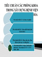 TIêu chuẩn thiết kế các phòng khoa