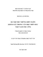 LUẬN VĂN THẠC SĨ KHOA HỌC NGỮ VĂN: HÀ NỘI NHƯ NHỮNG DIỄN NGÔN (KHẢO SÁT TRONG VĂN HỌC MIỀN BẮC VIỆT NAM 1945 1975)