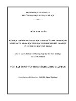 TÓM TẮT LUẬN VĂN THẠC SĨ KHOA HỌC GIÁO DỤC: KẾT HỢP PHƯƠNG PHÁP DẠY HỌC THEO DỰ ÁN VỚI HOẠT ĐỘNG NGHIÊN CỨU KHOA HỌC CHO HỌC SINH LỚP 11 PHẦN HÓA HỌC VÔ CƠ TRUNG HỌC PHỔ THÔNG