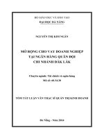 Mở rộng cho vay doanh nghiệp tại ngân hàng quân đội chi nhánh đắk lắk