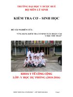 Ứng dụng kiểm tra cơ sinh tuần hoàn vào y học thể thao