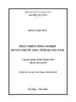 Phát triển nông nghiệp huyện phước sơn, tỉnh quảng nam 