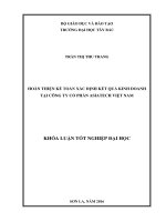 Hoàn thiện kế toán xác định kết quả kinh doanh tại công ty cổ phần asiatech việt nam 