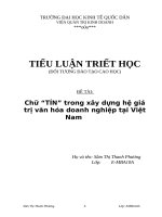 Tiểu luận triết học: Chữ “TÍN” trong xây dựng hệ giá trị văn hóa doanh nghiệp tại Việt Nam
