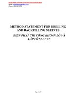 Biện pháp lắp đặt thi công khoan lỗ và lắp lỗ