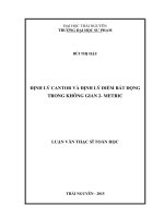 Định lý cantor và định lý điểm bất động trong không gian 2  metric