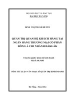 QUẢN TRỊ QUAN hệ KHÁCH HÀNG tại NGÂN HÀNG THƢƠNG mại cổ PHẦN ĐÔNG á CHI NHÁNH ĐẮKLẮK 