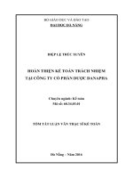 HOÀN THIỆN kế TOÁN TRÁCH NHIỆM tại CÔNG TY cổ PHẦN dƣợc DANAPHA 