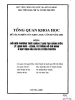 Đổi mới phương thức đào tạo và quản lý giảng viên lý luận mác   lenin, tư tưởng HCM ở học viện báo chí và tuyên truyền 