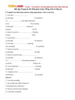 Bài tập Trạng từ chỉ thời gian trong Tiếng Anh có đáp án