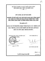 Báo cáo về phương pháp tính toán các thông số đặc trưng làm cơ sở thiết kế đê bao bờ bao đất có cốt liệu thảm xơ dừa 