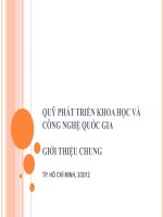 QUỸ PHÁT TRIỂN KHOA HỌC VÀ CÔNG NGHỆ QUỐC GIA