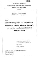 Quy trình thực hiện vận chuyển hàng nhập khẩu Clinker bằng phương thức tàu chuyến tại công ty cổ phần xi măng Hà Tiên