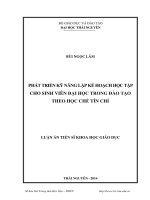 Phát triển kĩ năng lập kế hoạch học tập cho sinh viên đại học trong đào tạo theo học chế tín chỉ