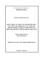 PHÂN TÍCH các NHÂN tố ẢNH HƯỞNG đến cấu TRÚC tài CHÍNH của các CÔNG TY THUỘC NHÓM NGÀNH dầu KHÍ NIÊM yết TRÊN THỊ TRƯỜNG CHỨNG KHOÁN VIỆT NAM 