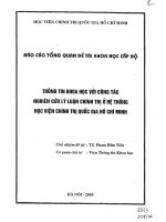 Thông tin khoa học với công tác nghiên cứu lý luận chính trị ở hệ thống học viện chính trị QG HCM 