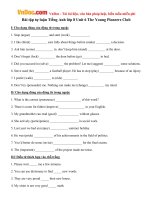 Bài tập Tiếng Anh lớp 8 Unit 6: The young pioneers club Số 5