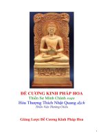 Đề Cương Kinh Pháp Hoa. Thiền Sư Minh Chánh. HT Nhật Quang dịch