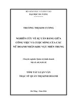Nghiên cứu về sự cân bằng giữa công việc và cuộc sống của các nữ doanh nhân khu vực miền trung 