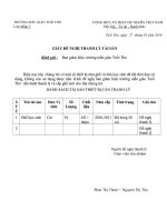 giấy đề nghị thanh lí