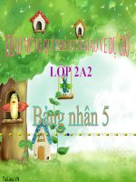 Bài giảng Toán 2 bài Bảng nhân 5 