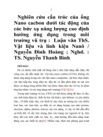 Nghiên cứu cấu trúc của ống Nano cacbon dưới tác động của các bức xạ năng lượng cao định hướng ứng dụng trong môi trường vũ trụ