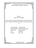 Nâng cao chất lượng cán bộ lãnh đạo, quản lý diện ban thường vụ huyện ủy thạch thất quản lý