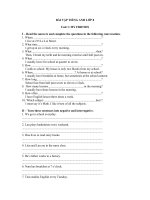 BÀI tập TIẾNG ANH lớp 8