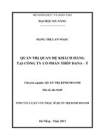 QUẢN TRỊ QUAN hệ KHÁCH HÀNG tại CÔNG TY cổ PHẦN THÉP DANA   ý 