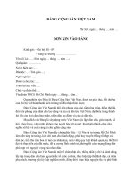 HỒ SƠ của quần chúng ưu tú xin vào Đảng