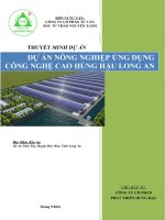 Lập dự án nông nghiệp ứng dụng công nghệ cao hùng hậu long an