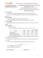 Đề thi học kì 1 môn Địa lý lớp 10 trường THPT Yên Lạc 2, Vĩnh Phúc năm học 2014 - 2015