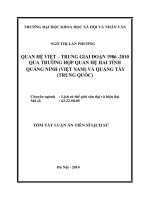 QUAN HỆ VIỆT – TRUNG GIAI ĐOẠN 1986 -2010QUA TRƯỜNG HỢP QUAN HỆ HAI TỈNH QUẢNG NINH (VIỆT NAM) VÀ QUẢNG TÂY(TRUNG QUỐC)