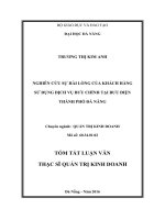 Nghiên cứu sự hài lòng của khách hàng sử dụng dịch vụ bưu chính tại bưu điện thành phố đà nẵng 