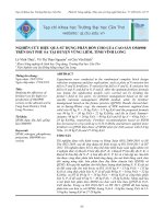 NGHIÊN CỨU HIỆU QUẢ SỬ DỤNG PHÂN BÓN CHO LÚA CAO SẢN OM4900 TRÊN ĐẤT PHÙ SA TẠI HUYỆN VŨNG LIÊM, TỈNH VĨNH LONG