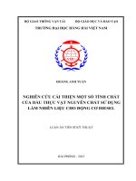 NGHIÊN cứu cải THIỆN một số TÍNH CHẤT của dầu THỰC vật NGUYÊN CHẤT sử DỤNG làm NGUYÊN LIỆU  CHO ĐỘNG cơ DIESEL  HOÀNG ANH TUẤN