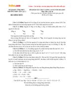 Đề thi học kì 1 môn Hóa học lớp 10 trường THPT Yên Lạc 2, Vĩnh Phúc năm học 2014 - 2015