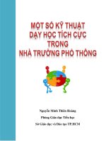 Một số kỹ thuật dạy học tích cực trong nhà trường phổ thông
