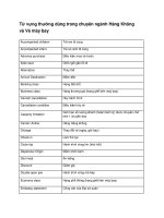 Từ vựng thường dùng trong chuyên ngành Hàng Không  và Vé máy bay